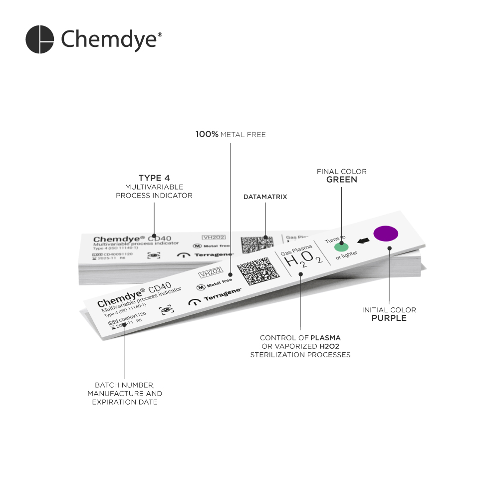 Chemical indicator strips for Low-Temperature Sterilization VH2O2 Type 4