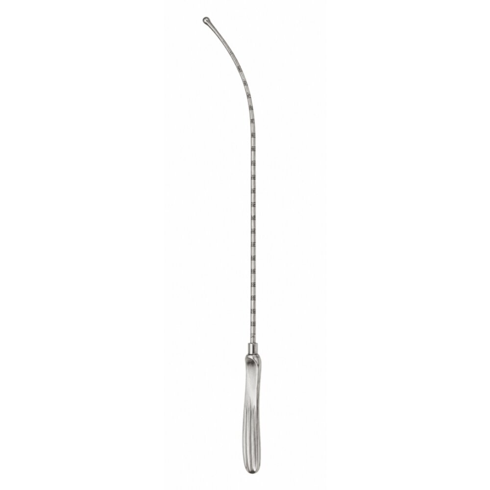 Sims Uterine Sound, Curved, Malleable, Bulb-Headed Tip, 4 mm Diameter, 33 cm