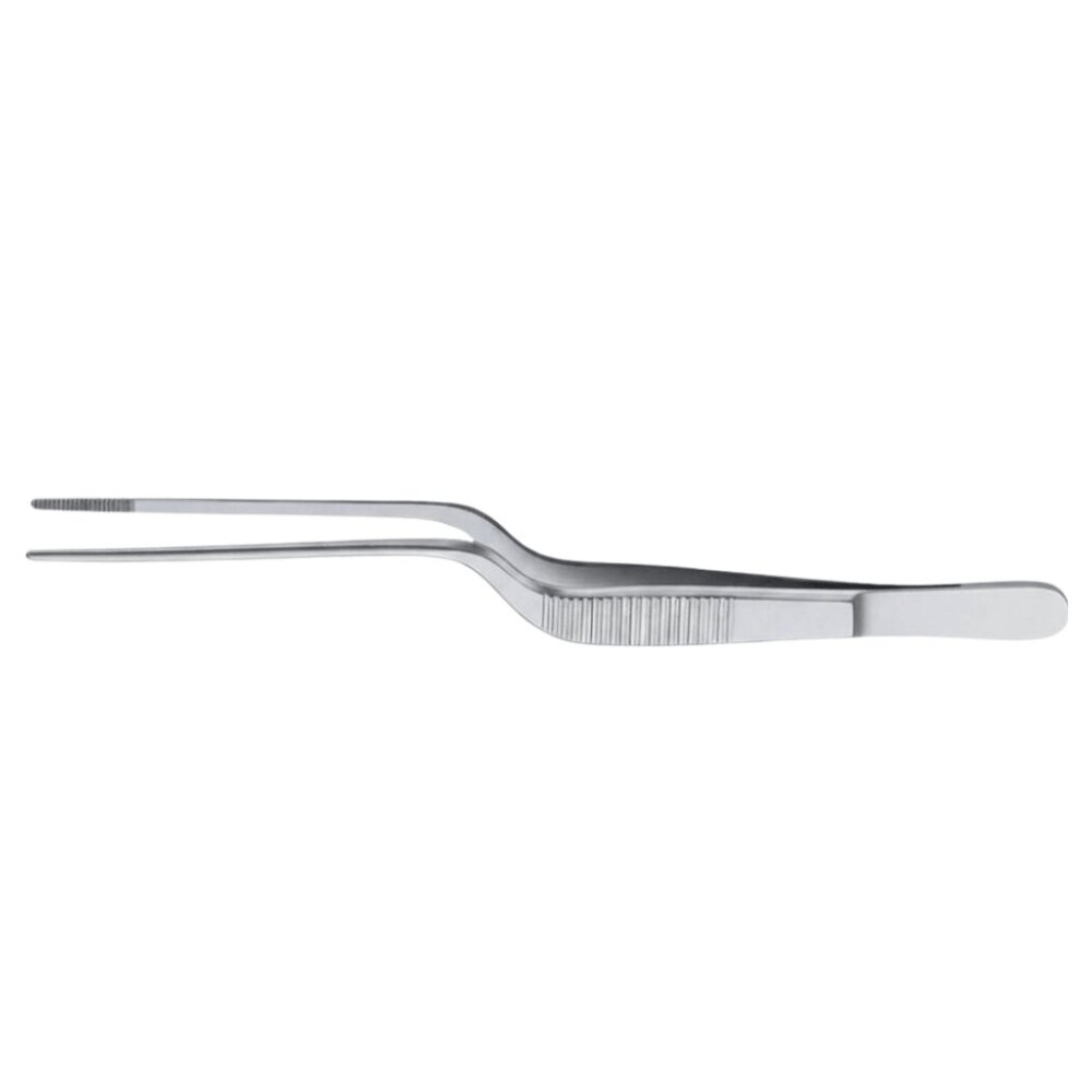Lucae Bayonet-Shaped Nasal Dressing Forceps, Serrated, 140 mm