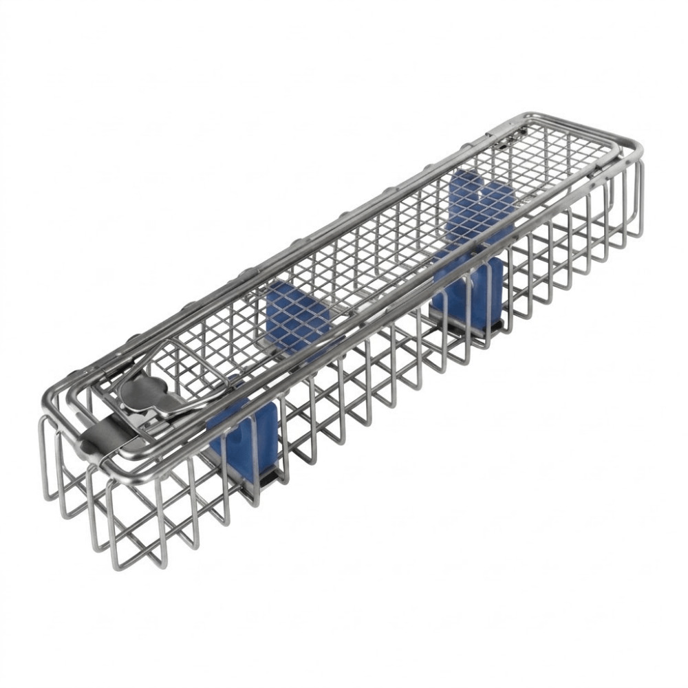 Wire Stainless Steel Basket for Endoscopes,  with Silicone Holding Clamps