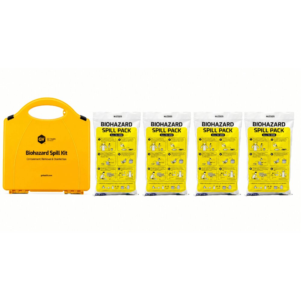 Biohazard Spill Kit for Blood and Vomit, All-in-one, 4 Packs