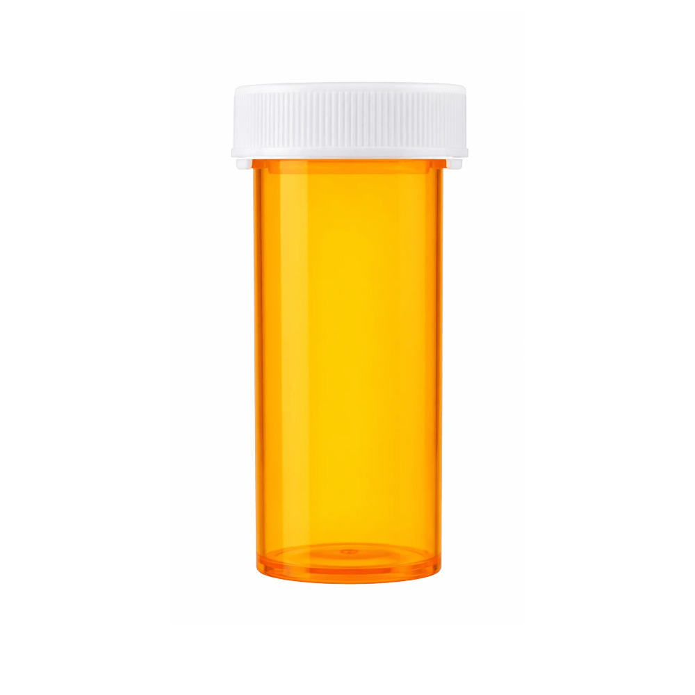 Medicine Container with Cap, Plastic, for Dispensing Tablets and Capsules, Small