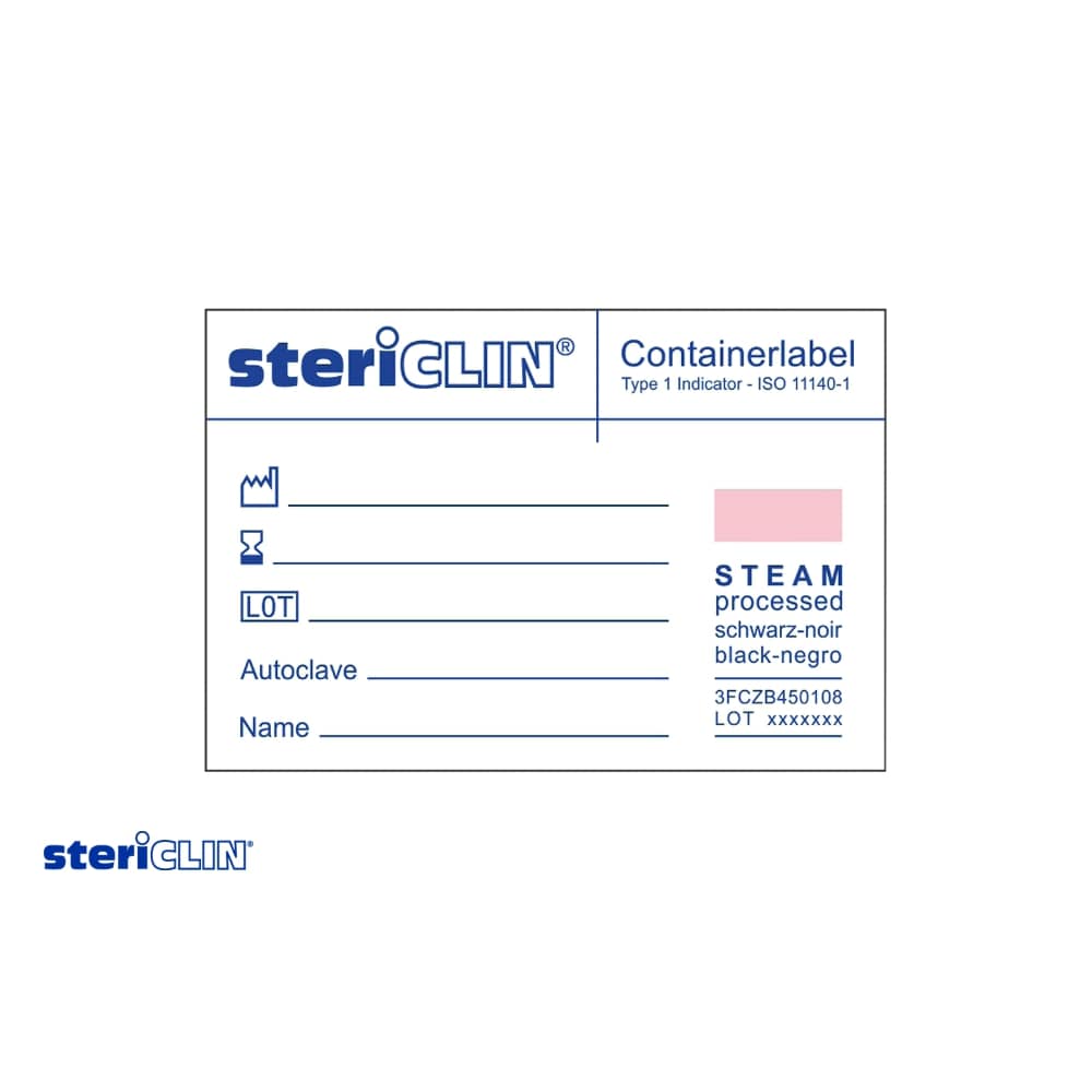 Container Label with STEAM-Indicator 59 x 40 mm