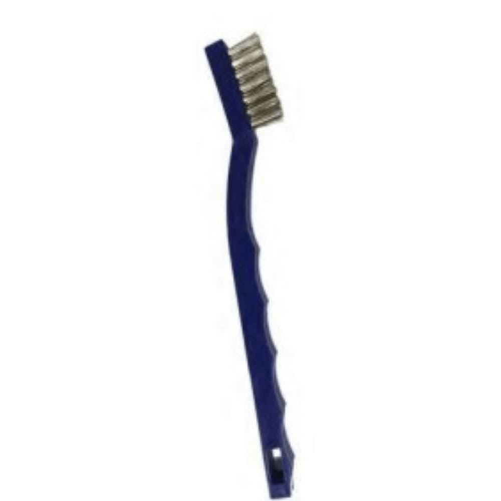 Bristle Brush 7" Stainless Steel Tooth Brush Style- Blue
