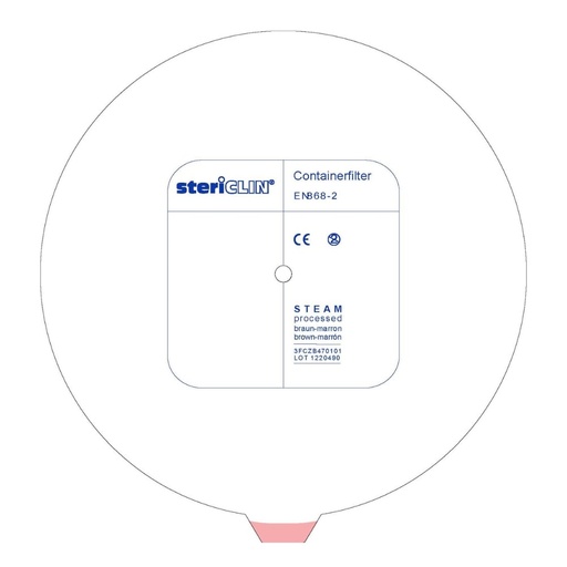 [3FCZB470101] Container Filter Paper with Steam Indicator, Round, Flap Hole 6.5mm