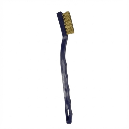 [FBC5-T001] Bristle Brush, Brass, Tooth Brush Style, Blue, 7 inches