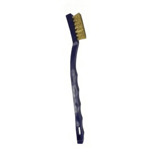 [FBC5-T001] Bristle Brush, Brass, Tooth Brush Style, Blue, 7"