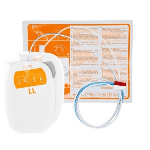 [EDC-2055] Defibrillator Electrodes, AED Pads Set Compatible with Nihon Kohden - Adult - Preconnected 