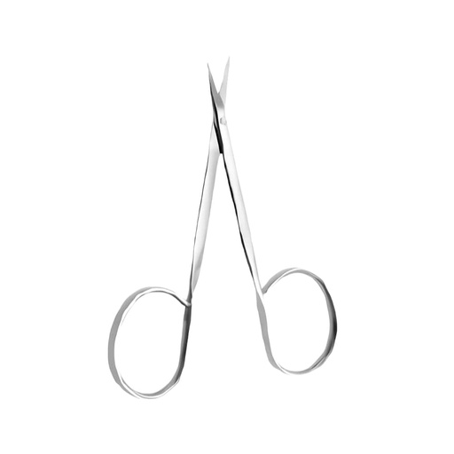 [08-3213-10] Iris Scissors, Curved, Made from Steel Tape, 10 cm