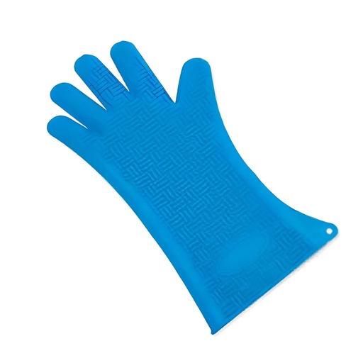 [09368] Heat Resistant Silicone glove, light blue, 35 cm