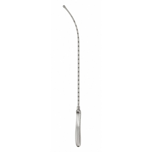 [MS-NO-059] Sims Uterine Sound, Curved, Malleable, Bulb-Headed Tip, 4 mm Diameter, 33 cm