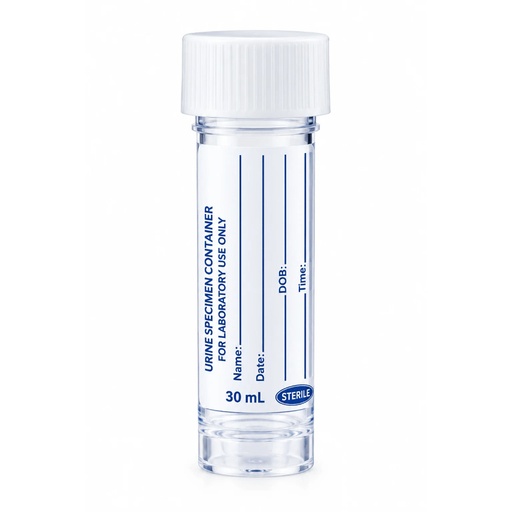 [NG MD-2] Disposable Urine Specimen Container with Cap, for Laboratory Sample Collection, 30 ml