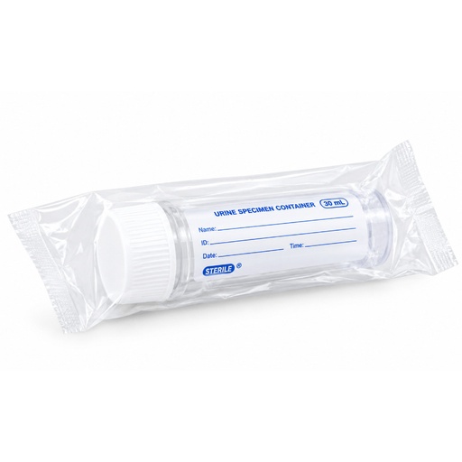 [NG MD-2/PB] Disposable Urine Specimen Container with Cap, for Laboratory Sample Collection, Packed in Plastic Bag, 30 ml